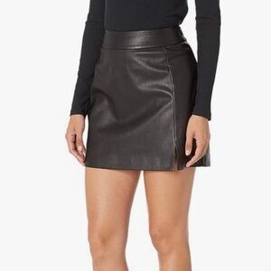SHEIN faux leather mini skirt with side slit